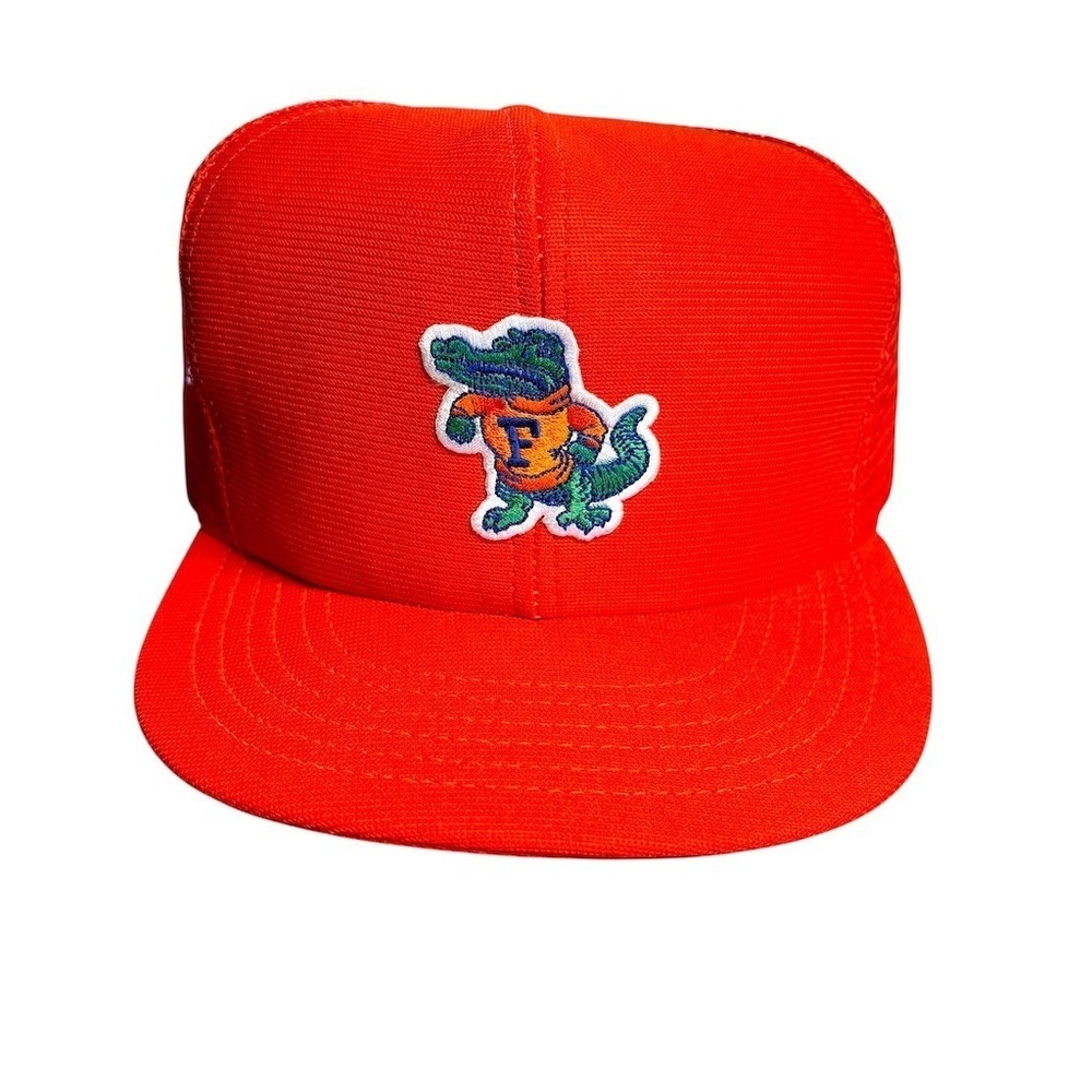 Vintage Florida Gators Trucker Snapback Hat Orange Flat Bill Mesh Back M/L